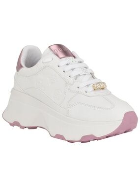 Guess Women's Calebb Chunky Platform Fashion Sneakers - White/Pink